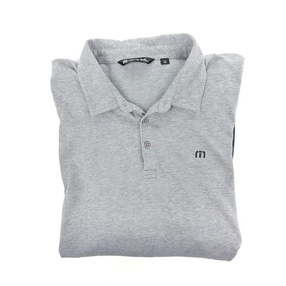 TRAVIS MATHEW Ombre Golf Polo Short Sleeve Casual Shirt Black Gray Athleisure XL - Picture 9 of 10